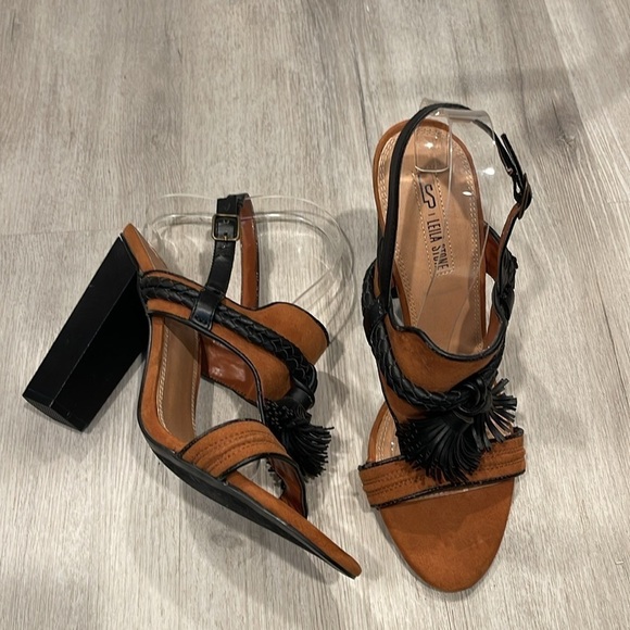 Leila Stone Tassel heeled sandals size 10 - Picture 1 of 9